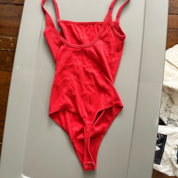 A&F Red Y2K tank body suit with open back - Picture 6 of 6
